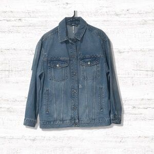 Free People Oversized Denim Jacket - Medium